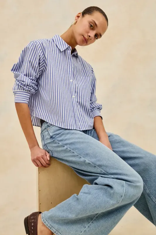 Ramy Shirt Mariner White Stripe Rails