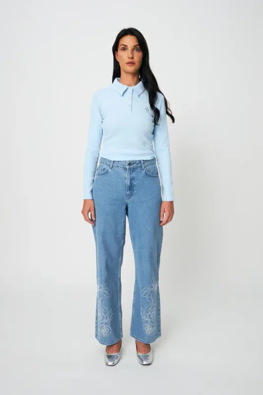 Ivonecras Blouse Light Blue Cras