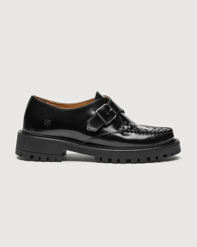 Talia Buckle Strap Black Polido Loafer Play-Boy
