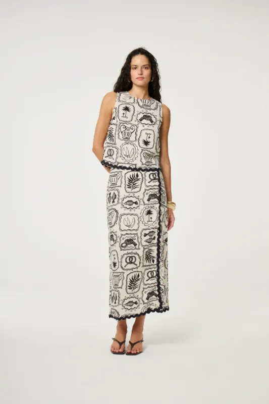 Tila Skirt Cozy White/ Black Fabienne Chapot