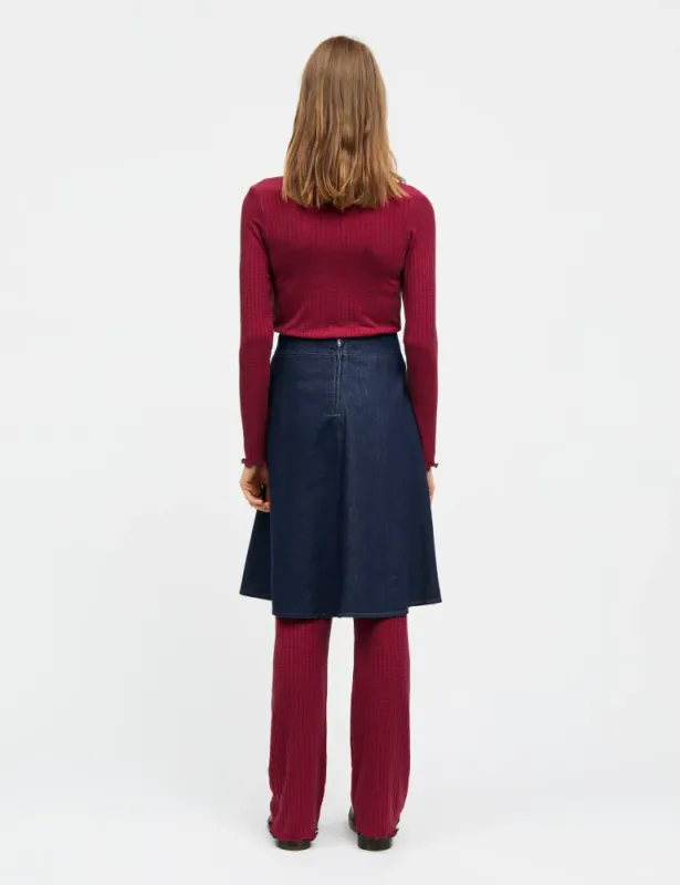 Luke Denim Stelly Skirt Mid Blue Denim Mads Nørgaard