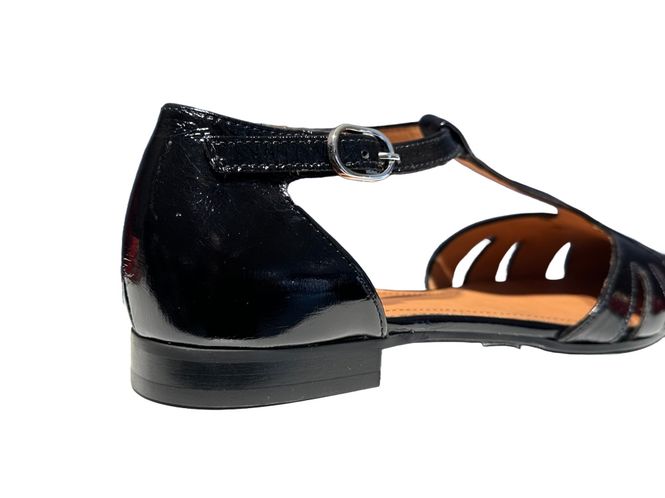Hovedbilde Billi Bi A8405 Svart lakk ballerina med reimer