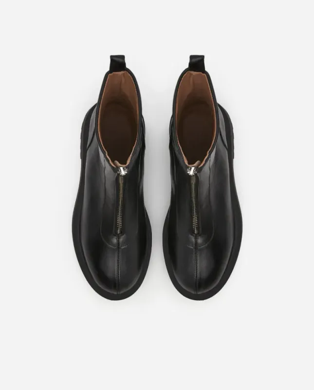 Alma Black Leather Boots Flattered