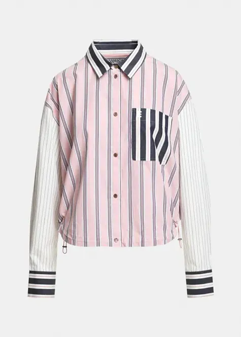 Hovedbilde Kozef Fabric Mix Cropped Shirt Steel Pulse ...