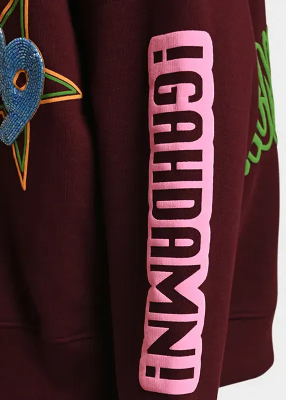Kampus Printed Sweatshirt Burgundy/Multicolor Essentiel Antwerp
