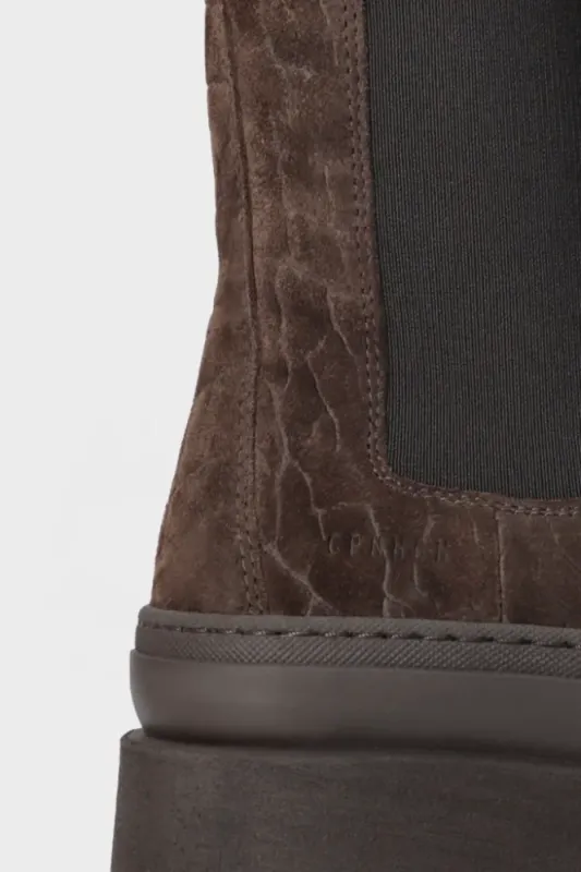 CPH686 Croco suede chocolate